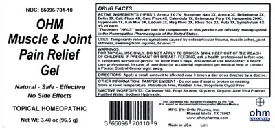 3.40oz Tube Label (Ohm Muscle   Joint Pain Relief Gel)